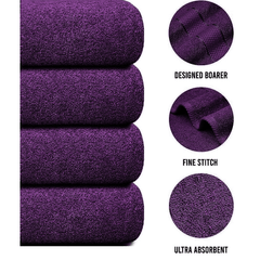 4 X Large Jumbo Bath Towels 100% Egyptian Cotton -75 x 150 cm- Soft Quick Dry Hotel Spa Big Bathroom Towels Set