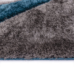 Luxury Soft Shaggy Area Rug – Modern Non-Shedding Geometric Triangles Design, High-Pile Plush Living Room Carpets, Large Thick Rug for Bedroom, Kitchen, Lounge & Home Décor – Contemporary Floor Rug & Mats
