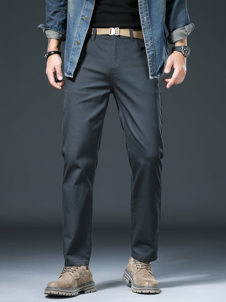 Men's Slim Straight-Leg Casual Pants, Skin-Friendly & Breathable, Perfect Gift for Him. Essential Trousers for Office Commute & Daily Leisure, Ideal for Spring and Autumn, Suitable for Both Business and Casual Occasions.
