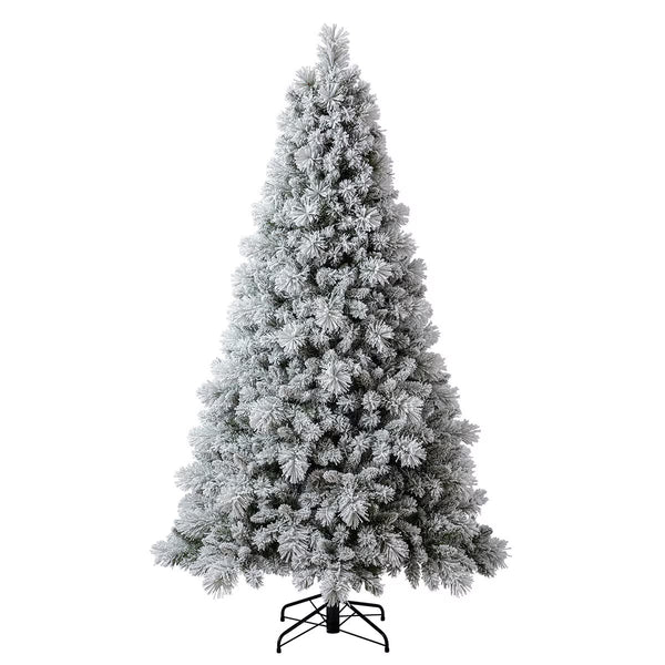 7.5Ft (2.3M) Pre-Lit Glitter Flocked Artificial Christmas Tree with 1,150 Color-Changing Micro Twinkle LED Lights