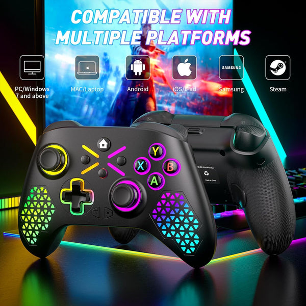 Gamrombo Wireless Controller for Xbox One, Xbox Series X/S, Xbox One X/S, PC, LED Gaming Controller with Turbo,Macro Function,3.5Mm Audio Jack, Need Update the Software to Pair with the Xbox