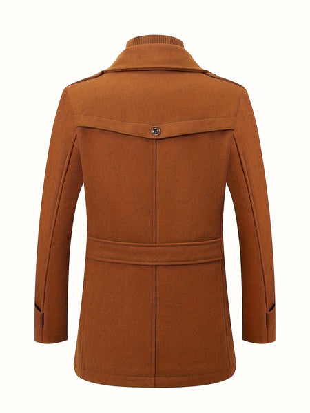 (Pearson OBM) Fall Winter Men'S Business Tweed Coat Fashion Double-Lapel Tweed Men'S Jacket