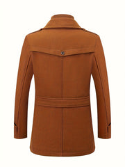 (Pearson OBM) Fall Winter Men'S Business Tweed Coat Fashion Double-Lapel Tweed Men'S Jacket