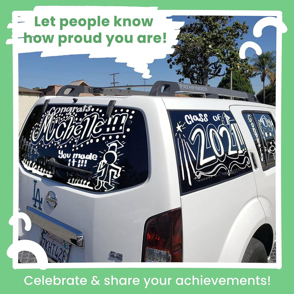 Jumbo White Chalk Pens - 15Mm Window Markers | Pack of 4 White Pens - Use on Cars, Chalkboard, Whiteboard, Blackboard, Glass, Bistro | Loved by Teachers, Artists, Businesses