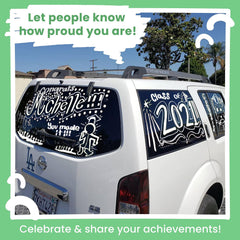 Jumbo White Chalk Pens - 15Mm Window Markers | Pack of 4 White Pens - Use on Cars, Chalkboard, Whiteboard, Blackboard, Glass, Bistro | Loved by Teachers, Artists, Businesses