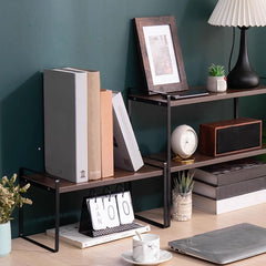 1/ 2 Layer Cabinet Storage Shelf; Stackable Heavy Duty Anti-slip Black  Shelf for Kitchen, Bathroom, Pantry, Spice Rack, Countertop