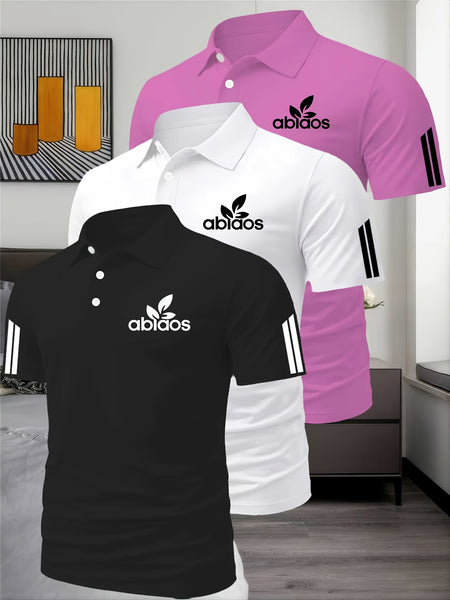 Three-Piece Summer Men'S Polo Shirt, Top, Running, Sports, Gym Breathable, Quick-Dry, Business, Casual, Vacation Polo Shirt, Fashionable Short-Sleeve Golf Shirt