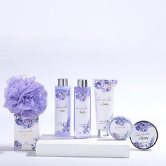 BODY & EARTH- 8 Pcs Lavender Gift Sets for Women, Includes Shower Gel, Bubble Bath, Spa Sets for Women Gifts, Birthday Gifts for Her, Valentines Gifts for Her