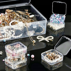 30 Compartment Clear Plastic Jewelry Organizer Case, Transparent Earring Storage Box with Removable Dividers, Compact Design for Travel and Vanity Display