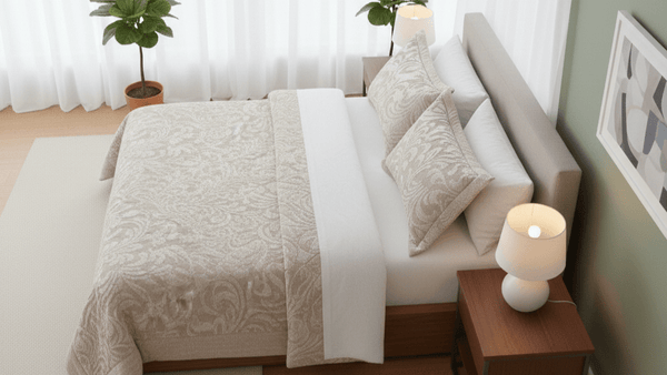 3pcs Embossed Bedspread Set - Coverless Comforter with 2 Pillow Shams, Lightweight All-Season Bedding - Soft Teddy Fleece Bedspread