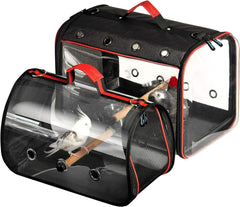 Colorday Lightweight Bird Carrier, Bird Travel Cage (Large 19 X 12 X 13, Black)