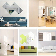 4 Pack Self Adhesive Mirror Tiles Thick Acrylic 20x20cm Mirror Stickers Self Adhesive Mirror Adhesive Mirror Tiles for Home Decoration