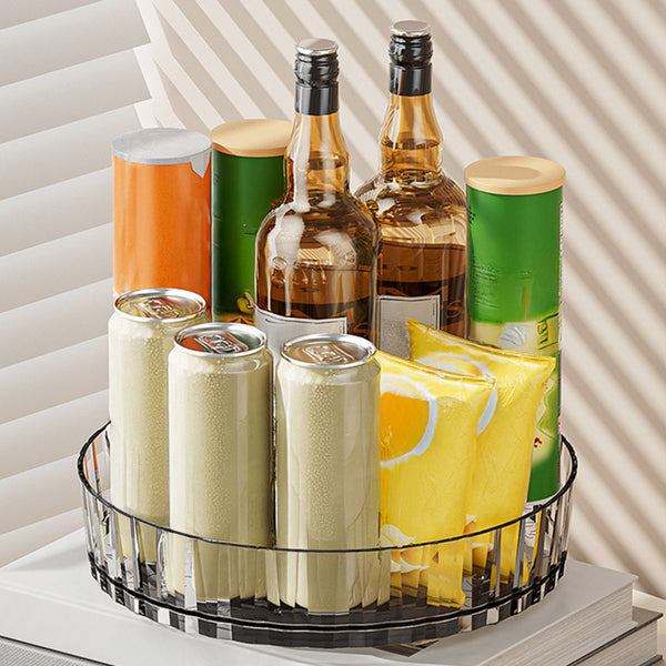Non-Slip Rotating Storage Rack 1 Pack, Lazy Susan Organizer for Kitchen Spice Rack and Cosmetic Storage, Multi-functional Design for Cupboard Bedroom Bathroom Living Room Use, Complete Worktop Organizer Solution