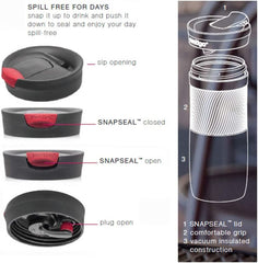 Contigo Byron Snapseal Travel Mug | Stainless Steel Thermal Mug | Vacuum Flask | Leakproof Tumbler | Coffee to Go Mug with BPA Free Easy-Clean Lid