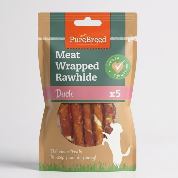 Meat Wrapped Rawhide Dog Treats - Duck Chews for Dogs, High-Protein and Low-Fat, Promotes Healthy Teeth, Great for Training, Rewards, Chewing Satisfaction, and Long-Lasting Enjoyment