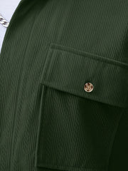 Men's 2pcs Casual Suit, 2-Pocket Shirt and Pants Set for Spring/Autumn, Suitable for Work and Leisure Sports