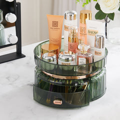 Rotating Makeup Organiser, 360° Spinning Skincare Cosmetic Organizer, Perfume Organiser Tray, Beauty Organiser for Dressing Table, Bathroom Countertop Organiser
