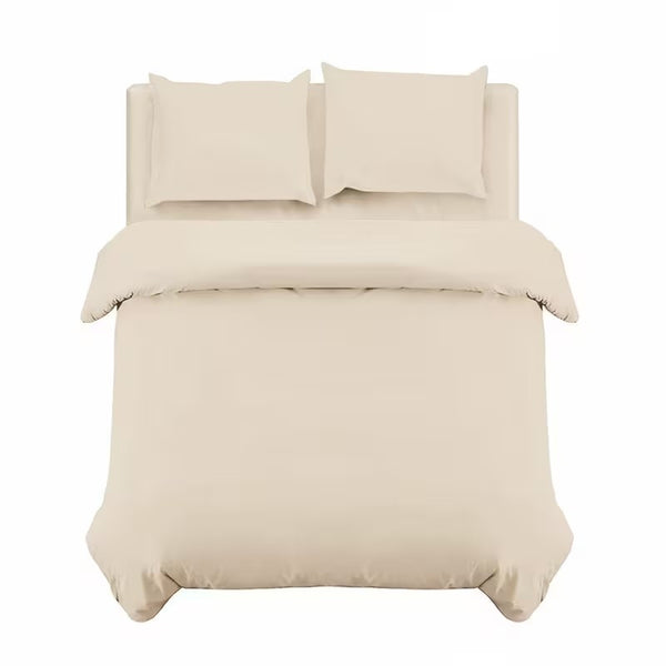 Divine Textiles-Plain Duvet Cover Bedding Set with Pillowcases – Soft & Smooth Everyday Bed Linen – Easy Care Comfortable Quilt Cover – Single Double King Super King Sizes Bedroom Set