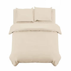 Divine Textiles-Plain Duvet Cover Bedding Set with Pillowcases – Soft & Smooth Everyday Bed Linen – Easy Care Comfortable Quilt Cover – Single Double King Super King Sizes Bedroom Set