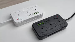 2025 New 9-in-1 Multifunctional Power Strip with Multi-Hole Charger, 1 Power Strip (3AC+3USB-A+3TYPE-C), One Main Switch, Equipped with a 1.9 Meter Long Extension Cord, Designed for Home and Office Use