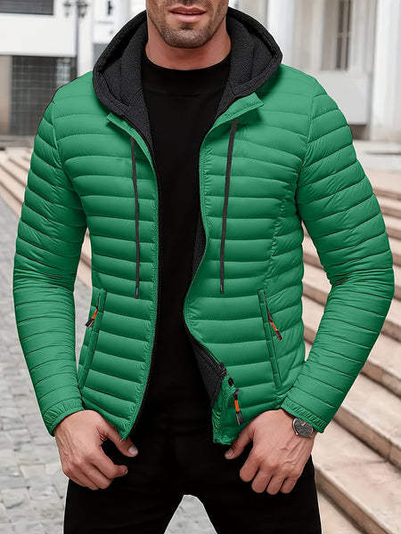 Lightweight Warm Hooded Jacket - Windproof, Ultra-Warm Padding, Quilted Design, Practical Storage Pockets, Suitable for Winter Daily Wear and Outdoor Occasions, Nylon Fabric, Zip Closure, Regular Fit, Winter Coat | Hooded Jacket |