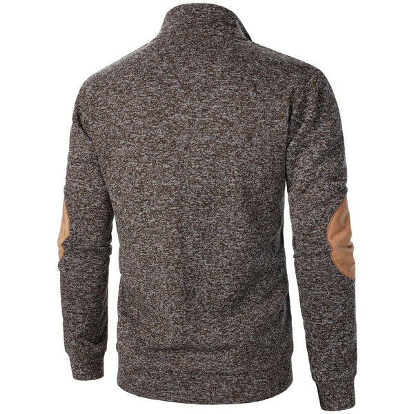Men'S Long-Sleeve Casual Knit Shirt with a Stand Collar for Autumn And Winter, Suitable for Golf And Camping, Sold in a Set of Three