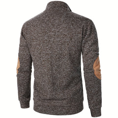 Men'S Long-Sleeve Casual Knit Shirt with a Stand Collar for Autumn And Winter, Suitable for Golf And Camping, Sold in a Set of Three