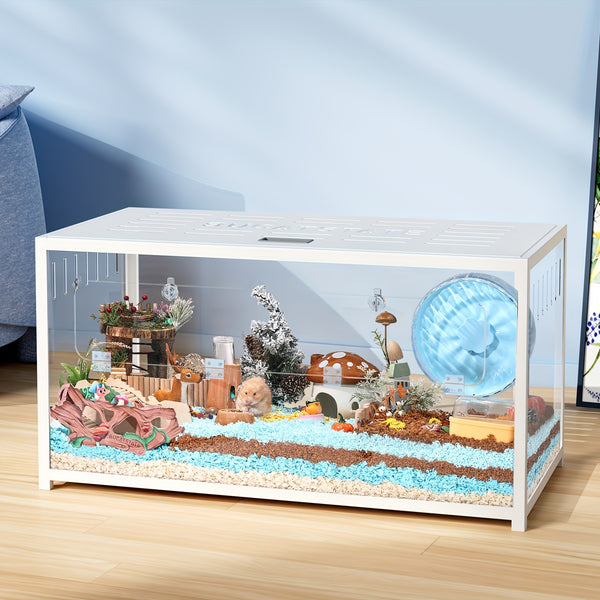 BUCATSTATE 65/80/100Cm (Free Random Color 20L Paper Bedding) Metal Hamster Cage 2.0 - Large Stackable Small Animal Habitat with Deep Burrow, Easy Assembly, for Dwarf And Syrian Hamsters, Guinea Pigs, Gerbils, Reptiles