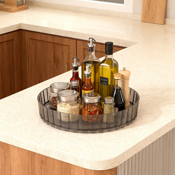 Non-Slip Rotating Storage Rack 1 Pack, Lazy Susan Organizer for Kitchen Spice Rack and Cosmetic Storage, Multi-functional Design for Cupboard Bedroom Bathroom Living Room Use, Complete Worktop Organizer Solution