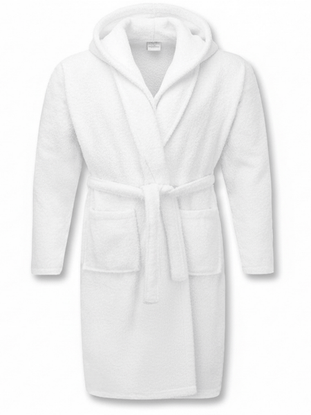 Luxury 100% Cotton Hooded Bathrobe | Soft Terry Towel Material Premium | One Size That Fits All Absorbent & Comfortable Robe for Men & Women Robe for Bathroom, Spa & Home