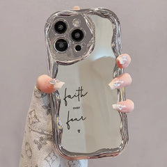 Electroplated Silver Curved Edge Phone Case with Pearl Bracelet Lanyard Design, Anti-Fall, Durable, Unique Pattern, Compatible with iPhone 16 15 14 13 12 11 Pro Promax 16 15 14 Plus Cute and Fashionable Thickened Shockproof Phone Case