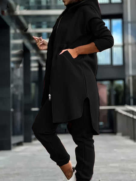 Fashion Women'S Solid Color Sweatshirt Set, Directional Style