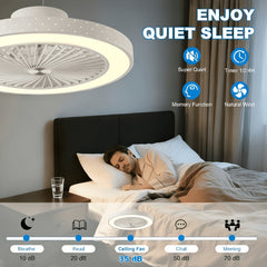 Ceiling Fan with Light And Remote, 6 Speeds, 3 Colors, Modern LED Ceiling Light with Fan, Low Profile, Ceiling Lamp with Fan, Fan Lamp, for Living Room, Bedroom, Dinning Room, Kitchen, Office