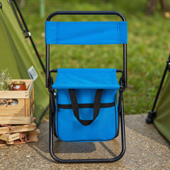 1PC Folding Chair with Storage, Foldable Fishing Seat Lightweight Chair, Portable Chair Home, Small/Large More Colors