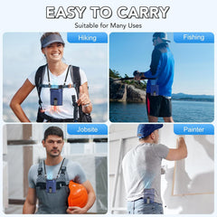 COZOME Portable Waist Fan with 4-Speed Settings, Dual Clip Design, Hands-Free Neck Hanging Fan for Outdoor Activities