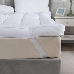 Hotel Quality Box Stitched Microfibre Mattress Topper 5Cm Super Soft Heavy Fill Orthopaedic anti Allergy Quilted Mattress Topper (Double,137Cm X190Cm)