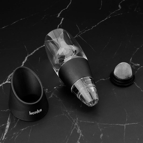 Hotder Wine Aerator, Acrylic Red Wine Decanter Pourer with Base Gift Set for Christmas New Year Party Wine Lover