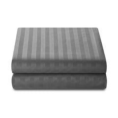 1pc Extra Deep Striped Fitted Sheet 40cm – Soft & Comfortable Microfiber Bedding, Breathable & Smooth, Machine Washable Bed Sheet Suitable for Bedroom