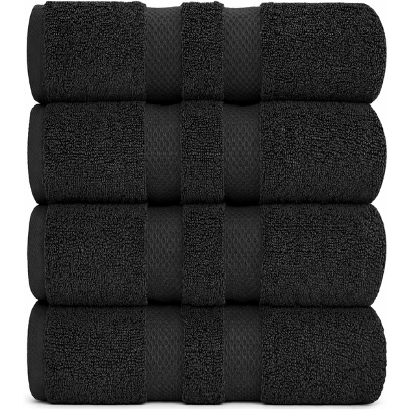 Pack of 4 Jumbo Bath Sheets Set 100% Egyptian Cotton (80x140 CM) Quick Dry 500GSM Highly Absorbent Soft Feel Bath Sheets XL Bathroom Towel Perfect for Daily Use