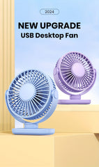 TOPK Mini USB Desk Fan, 3-Speed Adjustable Airflow, Low Noise Quiet Operation, 360° Flexible Rotation, Compact Portable Design for Home, Office & Bedroom