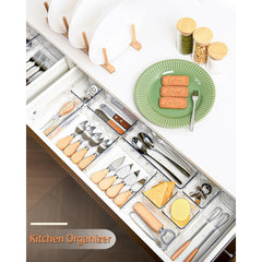 24pcs Plastic Draw Organiser Set – Desk, Fridge & Makeup Storage Divider Trays UK
