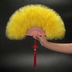 1pc New Feather Folding Fans Hand Fan Dance Costume Wedding Party Fans for Women