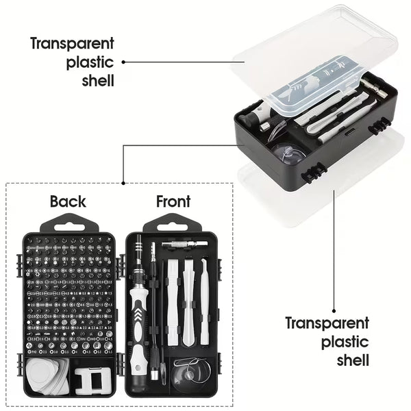 114-in-1 Premium Screwdriver Tool Set, Magnetic Bit Design & High Hardness Construction, Multi-functional Repair Kit with Specialty Special-Shaped Screw Bits