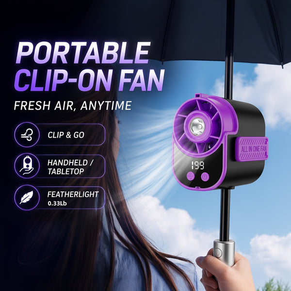 Wearable Air Conditioning Fan - USB Rechargeable, Intelligent 5-Speed High-Speed Fan, Fast Cooling, 5000Mah Battery with Super Long Battery Life, Built-In Flashlight, Ideal for Outdoor Camping, Sports, And Work