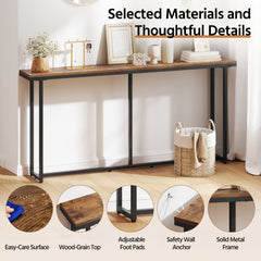 Costoffs Console Table Entryway Table, Modern Long Sofa Table Simple Wooden Side Table for Hallway Living Room Home Office, Furniture for Home, Rustic Brown