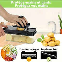 7-blade Manual Slicer Made of Stainless Steel Material for Household Fruits, Vegetables, Onions, Potatoes, Vegetable Separation and Cutting Tools, Kitchen Tools, Holiday Gifts