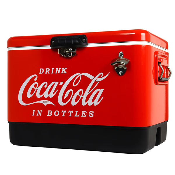 Coca-Cola 51L Stainless Steel Ice Chest with Bottle Opener 85 Can