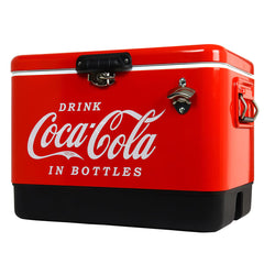 Coca-Cola 51L Stainless Steel Ice Chest with Bottle Opener 85 Can