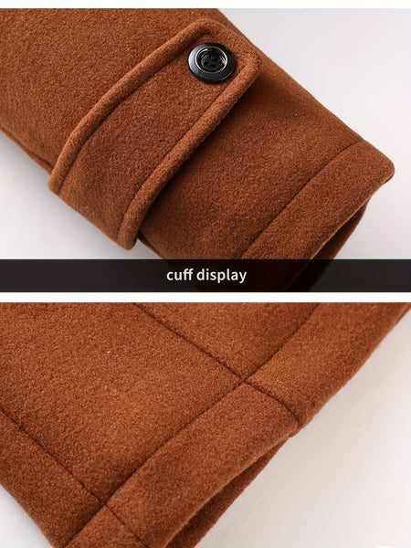 New Autumn And Winter 802 Detachable Double-Layer Collar Thick Velvet Blend Overcoat for Men