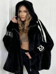 2026 Mink Hair Jacket Women's Short Stand-up Collar Loose and Thin Autumn and Winter New Mink Imitation Baseball Jersey